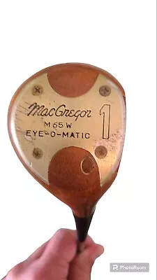 Vintage MacGregor Tourney Eye-O-Matic M65W Persimmon 1 Wood Steel Stiff • $39