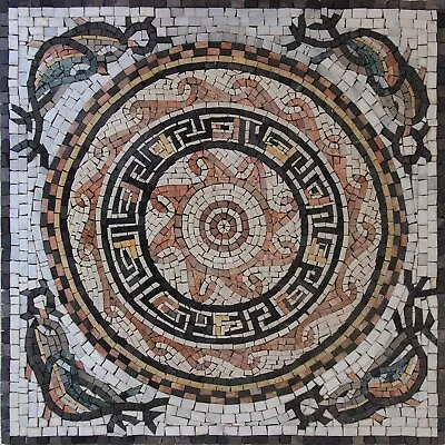 Mosaic Marble Roman Patterns GEOMETRICAL Floor Art Design  20x20 Inches • $224