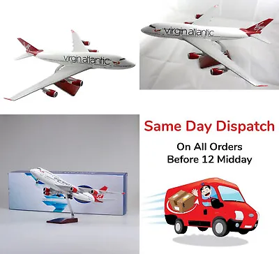 45cm 747 Virgin Atlantic Plane Metal Model Aircraft Aeroplane Airline Jumbo VS • £59.99