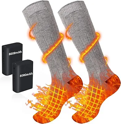 Electric Heated Socks Upgraded 8000mAh Battery Rechargeable Heated Thermal Socks • $24.99