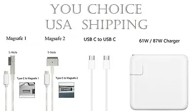 Macbook Air Pro Charger USB C Type-C To MagSafe 2 1 Cable 45W 60W 85W 87W  100W • $10