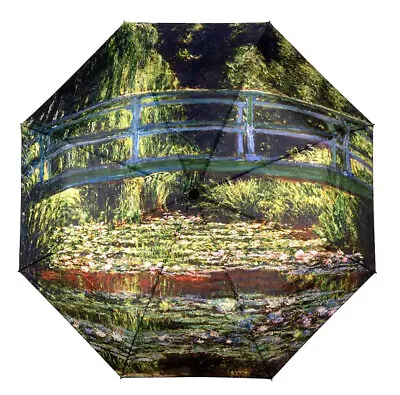 Auto Open Folding Umbrella Claude Monet Japanese Bridge And Water Lilies • $26.09