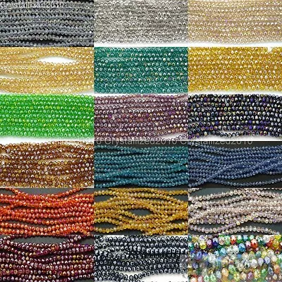 100Pcs Top Quality Czech Crystal Faceted Rondelle Spacer Beads 3mm X 4mm Pick • £1.93