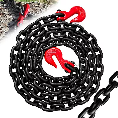5/16  Tow Chain|G80 Log Chain With G70 Hook For Towing|10 FTfor Trailer Truck • $70.69