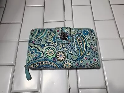 Vera Bradley Turn Lock Clutch Wallet  8  X 5  Many Compartments • $14.99