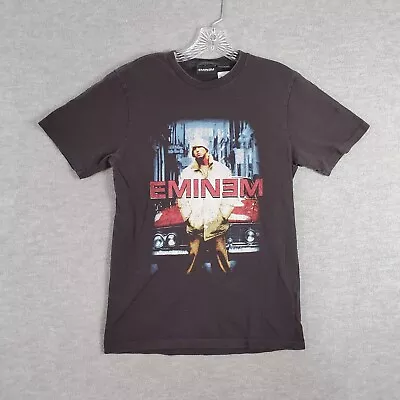 Eminem Men Shirt Medium Black Who Knew Marshall Mathers Logo Graphic Crew Neck • $13.97