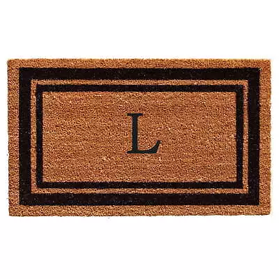 Black Border Monogram Doormat (Letter L) • $27.40