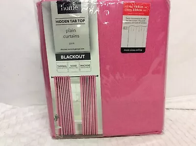 Hidden Tab Top Blackout Lined Curtains 66 X90  (each Curtain) In Pink RRP£40 NEW • £30