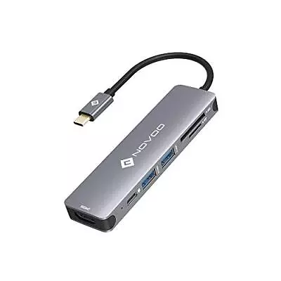 USB C Hub HDMI USB C Dongle MacBook Pro Adapters With 100W PD NOVOO 6 In 1 • £25.97