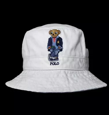 Polo Ralph Lauren Men's Polo Bear Twill Bucket Hat Color White Size L/XL • $43
