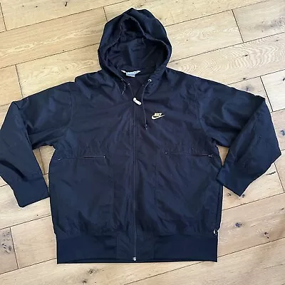 £21.99 • Buy Nike Track Jacket Men’s Large - Black Gold Full Zip Tracksuit Top Hooded Hoodie
