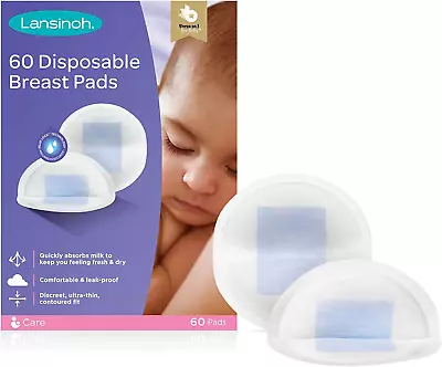 Disposable Breast Pads Pack Of 60 For Nursing Breastfeeding Mothers Essentials  • £7.11