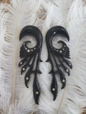 Organic Tribal Carved Horn Ear Gauge Buffalo Body Piercing Bone Hook Stretcher  • $25