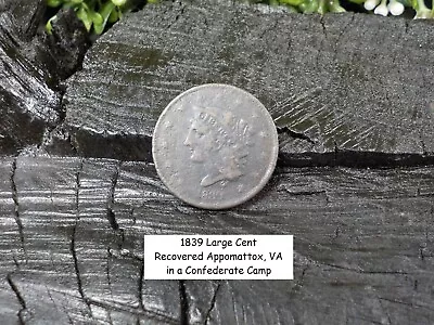 Old Rare Vintage Antique Relic 1839 Large Cent Great Condition Free Display Case • $40