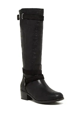 UGG Women's Darcie Antique Hardware Detailed Strapped Leather Riding Boots BLACK • $89.48