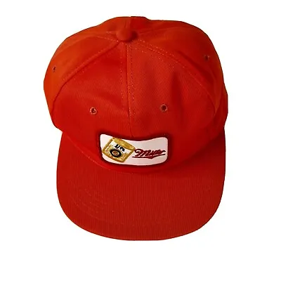 Vintage Orange Miller Lite Beer Patch Trucker Hat Snapback New • $22.50