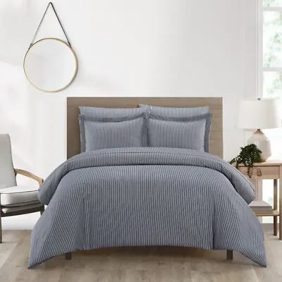 Chic Home Morgan 3 Or 2 Piece Duvet Cover Set Contemporary Two Tone Striped • $18.92