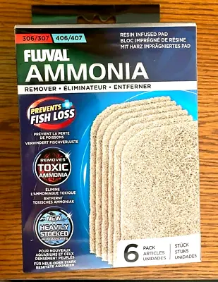 $16.62 • Buy Fluval New 6pk A258 Ammonia Pads 304 404 305 405 306 406 307 407 Canister