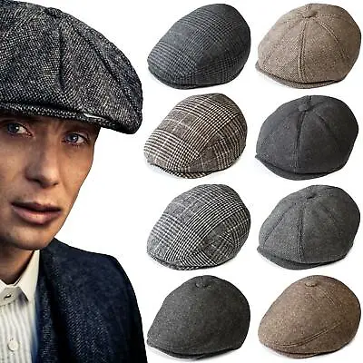 £4.99 • Buy Mens Newsboy Cap Tommy Shelby Peaky Blinders Herringbone Gatsby Baker Boy Hat