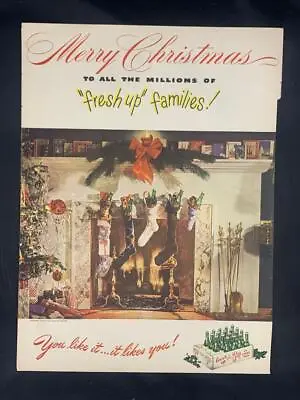 Magazine Ad* - 1947 - 7 UP - Christmas Stockings • $8