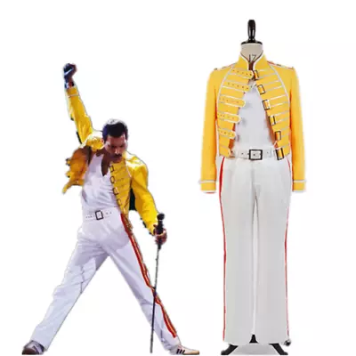 $42.30 • Buy Queen Band Lead Vocals Cosplay Freddie Mercury Costume Suit In Wembley