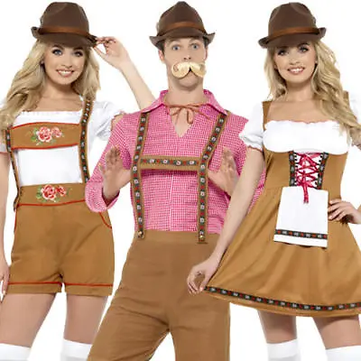 £26.49 • Buy Bavarian Adults Fancy Dress Oktoberfest German Beer Festival Womens Mens Costume