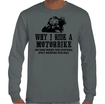 Biker T-Shirt Motorbike Mens Funny Motorbike Yamaha Bike Kawasaki Why I Ride A • £12.99