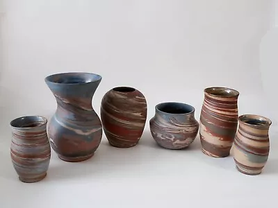 Lot Of 6 Vintage NILOAK Art Pottery Swirl Vase • $349