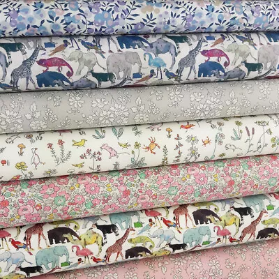 Liberty Theo Tana Lawn Fabric / Quilting Floral Pink Betsy Blue Yellow Nursery • £4.75