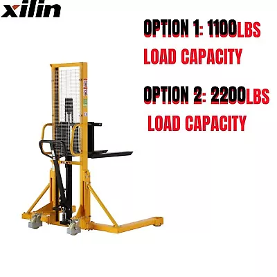 Manual Hydraulic Pallet Stacker With Straddle Support Legs& Various Load Cap. • $1601