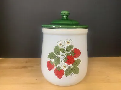 Vintage 7.5” Tall. McCoy Strawberry Canister • $18.50