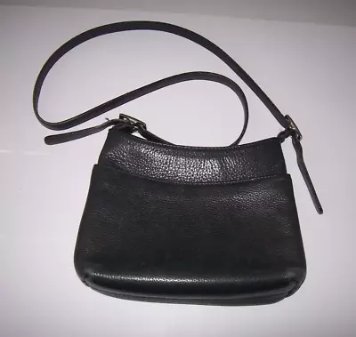 Vintage Coach Black Leather Shoulder Bag U8C-6807 Nickel Hardware • $15.95