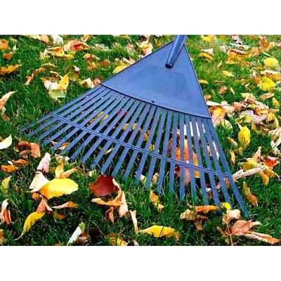 Plastic Garden Rake Leaves Lawn Hay 45cm / 17  - 20 Tins - Ideal Gardening Tool • £13.99