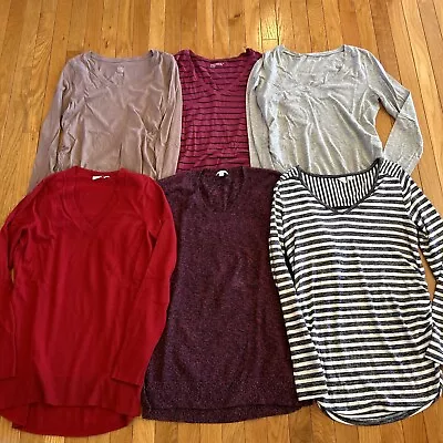 Lot Of 6 Maternity Sweaters Long Sleeve T-Shirts Gap Isabel & Ingrid Size Small • $14.60