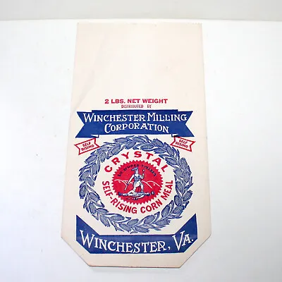 Vintage Winchester VA Milling Corporation Corn Meal Flour Paper Bag Label • $17.99