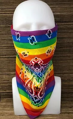 $9.95 • Buy Rainbow Face Mask Paisley Face Mask Gay Facemask Rainbow Facemask Bandana Face