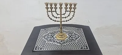 Menorah 7 Branch Jerusalem Temple 10 Inch Height 25 Cm 7 Branches Brass Menora • $65