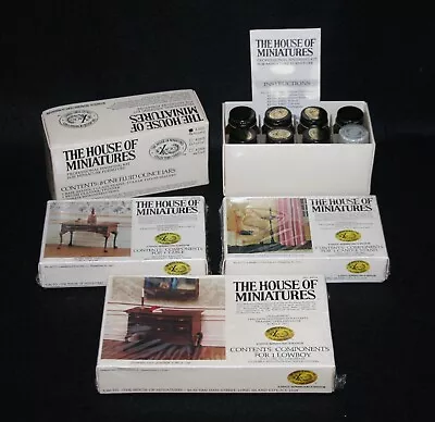 43801 House Of Miniatures 8 One Ounce Jars Mahogany Finishing Kit & 3 Miniatures • $9.99