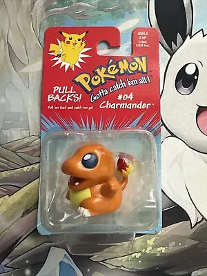 Vintage 1998 Pokemon #4 Charmander Pull Back Action Figure Toy Sealed New • $55