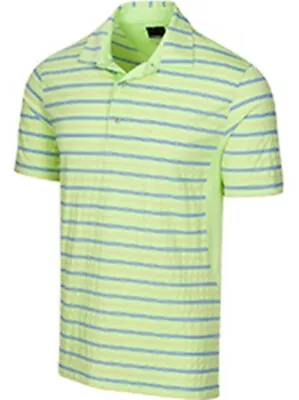 MENS LAWN BOWLS GREG NORMAN POLO SHIRT BA LOGO SIZE S Fits 53cm Half Chest LIME • £36.60