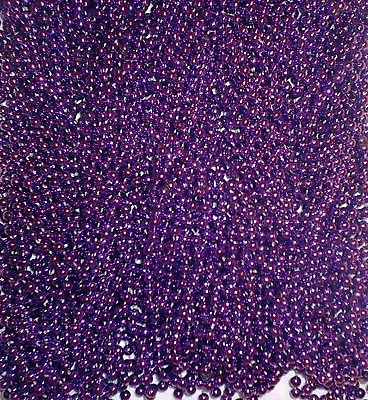 72 Purple Mardi Gras Gra Beads Necklaces Party Favors 6 Dozen Lot • $13.99