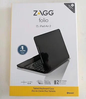 Zagg Folio Wireless Keyboard Case For Apple IPad Air 2 Tablet Black Ultra Slim • $39.99