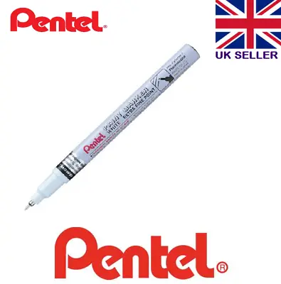 Pentel Super White  EXTRA Fine Permanent Paint Marker Pen -WHITE MFP-10 PACK1 • £3.79