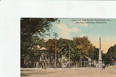 Portsmouth VA  CONFEDERATE MONUMENT  Court & High Streets • $8