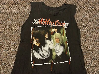 MOTLEY CRUE Vintage 1989  DR FEELGOOD  Tour Shirt Adult Large Cut Up Tank Top  • $149.99