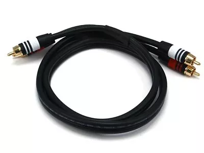 Monoprice Premium 2 RCA Plug/2 RCA Plug M/M Cable - 3 Feet - Black | 22AWG • $10.48