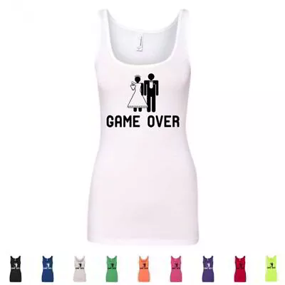 Game Over Ladies Gamer Wedding Gifts Womens Funny Bachelorette Party Tank Tops • £14.25