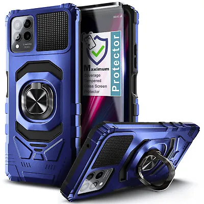 For T-Mobile Revvl 6x 5G Case Shockproof Ring Stand Cover With Tempered Glass • $10.98