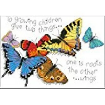 £2.99 • Buy 14 Count Charted Cross Stitch Kit  Growing Children Butterfly  26x21cm