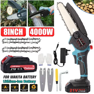 8  4000W Cordless Chainsaw Electric Wood Cutting Saw Pruning Woodworking Tool • £27.54